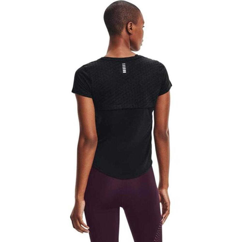 Under Armour Streaker Runclipse Women's Tee Black M  NEW T-Shirt Short Sleeve - Picture 3 of 4